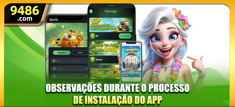 Aplicativo móvel 36gg para iOS e Android
